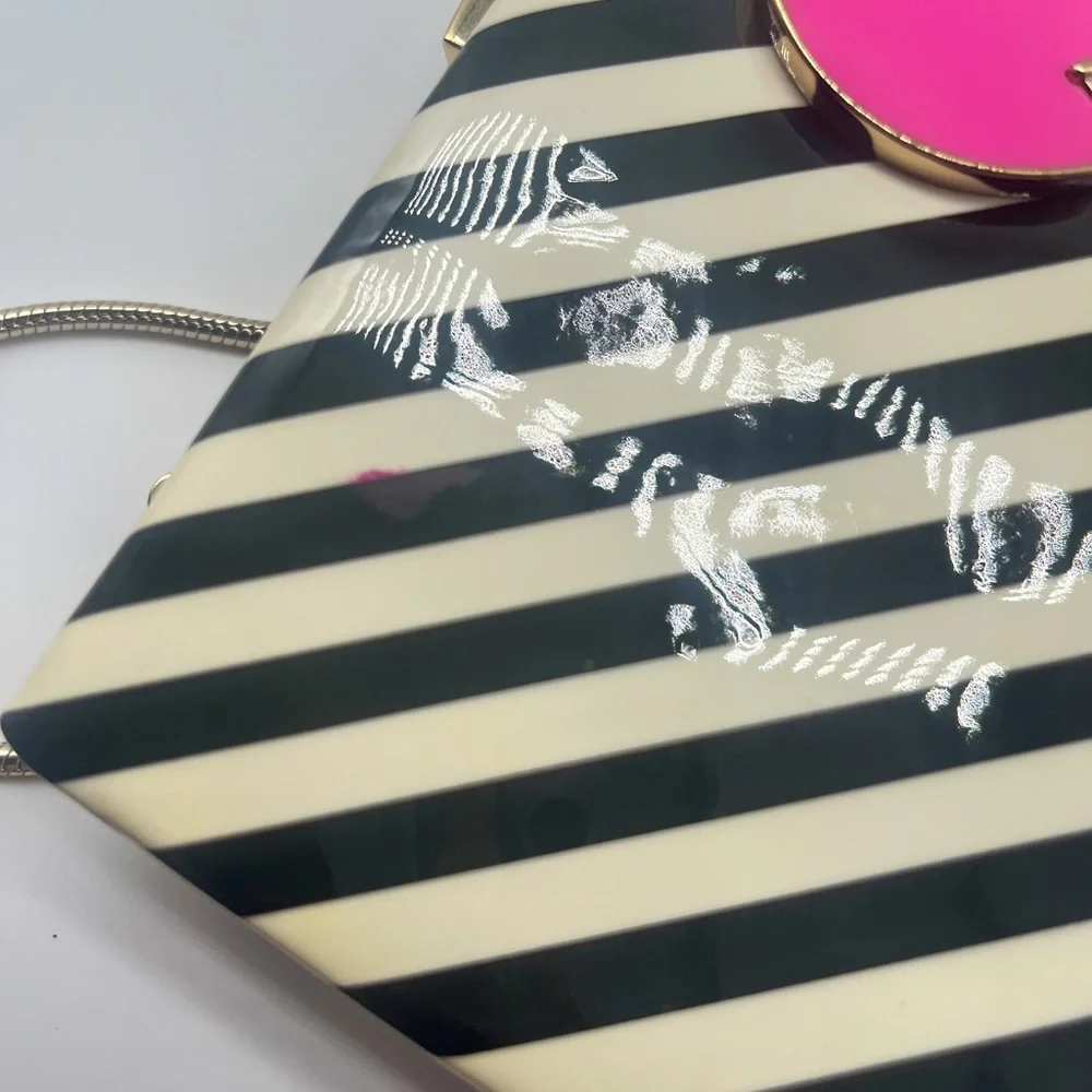 kate spade Ice Cream Cone Striped Black and White Crossbody - Picture 9 of 9